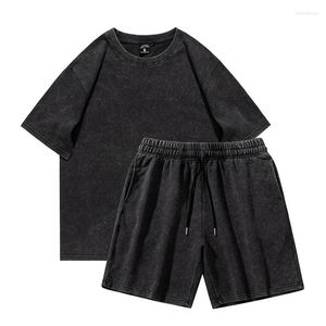 Мужские спортивные костюмы Man Summer Set Set Firt и шорты Black Color