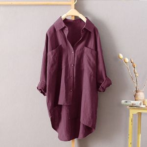 Camicia da donna in tinta unita stile casual nuova primavera e autunno Nuovo prodotto Cardigan da donna Doppia tasca manica lunga Temperamento Top Camicia da donna