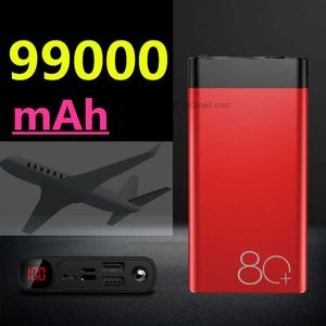 Gratis anpassade logotyp Power Banks 99000MAH Typ C Micro USB Power Bank LED Display Portabel extern batteriladdare för iPhone 12Pro Xiaomi Huawei