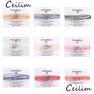 Charm Bracelets Arrival Colorf Wax Thread Woven Mtilayer Friendship Ccb Beads For Women Simple Holiday Summer Drop Delivery Jewelry Dhzjr