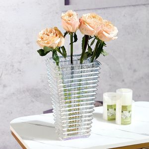 Vaser ljus lyxig kreativ europeisk stil glas vas torr blommor bordsskiva prydnad dekorativa redskap terrarium för dekoration 230609