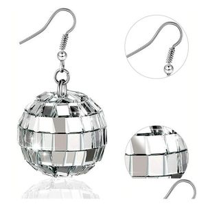 Dangle Chandelier 24Mm Disco Ball Earring Retro 70S Party Jewelry Sier Earrings For Women Drop Delivery Dhezk