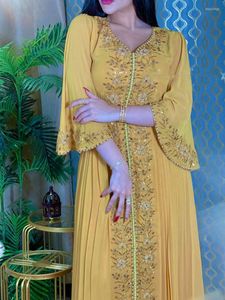 Ubranie etniczne Eid Maroko sukienka imprezowa Abaya dla kobiet diamentowych islamskie haftowane sukienki pasek kaftan vestidos maxi abayas elbise caftan