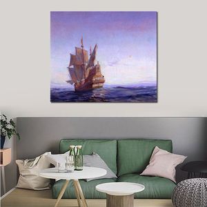 Romantic Seascape Canvas Artwork Ancient Mariner Frank Vining Smith Painting Handmade Art Apartment Decor