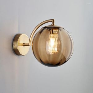 Wall Lamp Colour Glass Ball Lamps Simple Home Decor Lighting Fixture LED Living Room Background Sconce Bedroom Luminaires