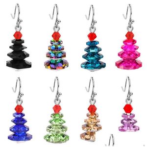 Dangle Chandelier Christmas Tree Dorp Earring Colorf Crystal Pagoda Pendant Earrings Temperament Jewelry Accessories Drop Delivery Dhbdj