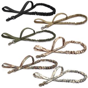 Dog Collars Leashes Tactical Bungee Leash 2 Handle Quick Release Cat Pet Elastic Leads Rope Military Training Z0609