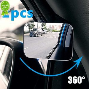 New Car Auxiliary Blind Spot Mirror Wide Angle 360 Degree Adjustable Auto Interior HD Convex Rearview Mirror Parking Rimless Mirrors