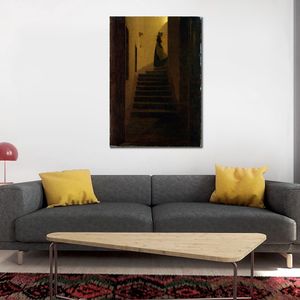Wysokiej jakości Caspar David Friedrich malowanie krajobrazu płótno Kobieta na schodach ręcznie malowana sypialnia wystrój sypialni