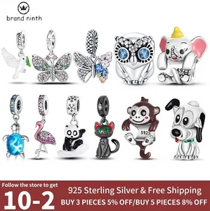 pingentes de prata 925 para pandora contas de joias pingente feminino pulseiras contas cor gatinho pingente de contas