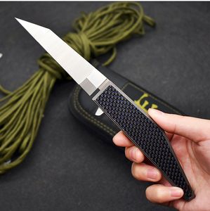 High End Luokesi Flipper Folding Knife M390 Satin Blade TC4Titanium AlloyCarbon Fiber Handle Ball Bearing EDC Pocket Knives Bästa gåva
