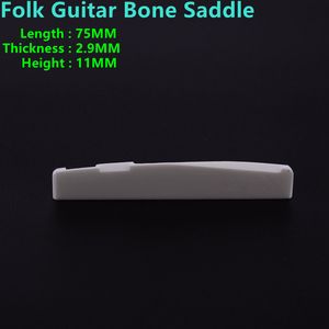 Real Bone Bridge Sadel för folkekustisk gitarr 75mm * 2,9 mm * 11mm