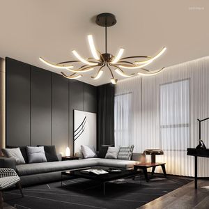 Kronleuchter Wohnzimmer Hauptlichter 2023 Minimalistische moderne atmosphärische Kunst Nordischer Stil Designer-Kronleuchter Hallenbeleuchtungskörper