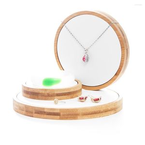 Smyckespåsar 3st/set bambu Display Stand Holder Showcase Organizer Armband Halsband Ringörning för fönster