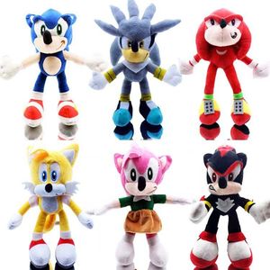 Bambole di peluche 28 cm Peluche supersonico Sonic Mouse Sonic Hedgehog 6 stili normali
