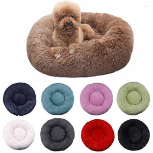 Kennels Pet Dog Bed Comfortable Donut Round Kennel Ultra Soft Washable And Cat Cushion Winter Warm Doghouse Drop