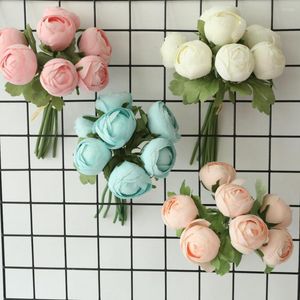 Simulazione di fiori decorativi 7 teste Mazzo di fiori artificiali di peonia per accessori per la decorazione domestica Bouquet da sposa Bridemaids Loto falso