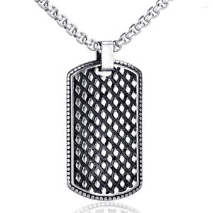 Pendant Necklaces Stainless Steel Vintage Dog Tag Necklace Men Military Soldier Jewelry With 60cm Chain