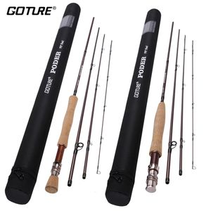 Boat Fishing Rods Goture PODER Fly Rod 2.7M 9FT 4 Sections 30T 36T Carbon with Bag Strong Case For Travel 4wt 5wt 7wt 8wt 230609