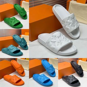 Men and women white orange black green olive summer shoes sneakers slippers seaside embossed mule couple rubber non-slip beach sandals.