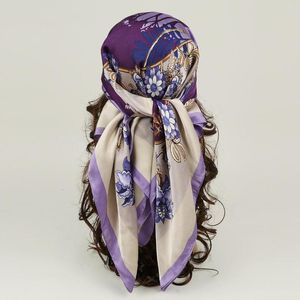 Этническая одежда Имитация Шелк 90 Шаль -квадратный шарф -шарфы