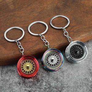 2TJ7 Keychains Lanyards Wheel Rim Keychain Key Ring 3D KeyChain Creative Accessories Auto Part Model Car Moto Keyring Key Chain för F1 Fans