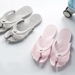 Terlik Seyahat Banyosu Taşınabilir Flip Flops Plaj Yüzme Yaz Çift Duş Su Geçirmez Katlanır Sandalet El Slaytlar Toptan