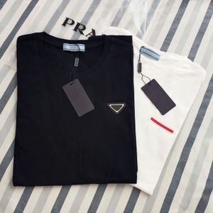 Designer PRA Dreieck T-Shirt der Luxusmarke rot mit Buchstaben neue Hemden Mann Frau Mode Kleidung schwarz weiß T-Shirts Sommer Rundhalsausschnitt kurze Ärmel reine Baumwolle