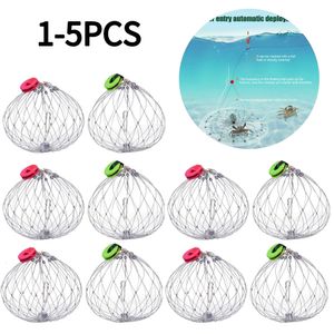 Fishing Accessories Wire Fish Crab Cage Automatic Open Closing Traps Collapsible for Saltwater Seawater Outdoor 230609