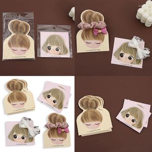 ジュエリーポーチ100pcs/lotヘアバンドパッキングペーパーカードかわいい漫画の女の子ディスプレイヘアアクセサリーバレットホルダー段ボール