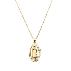 Pendant Necklaces Classic Vintage Virgin Mary Sweater Necklace Charming Women's Clavicle Chain Accessories Fashion Christian Jewelry