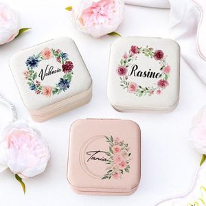 Jewelry Pouches Personalise Box Custom Storage Travel Case With Name Perfect Wedding Bridesmaid Friends Gift Proposal