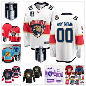 Carolinapanthersflorida 2023 Stanley Cup Final Hockey Jersey Leksander BARKOV MATTHEW TKACHUK MNHLF SERGEI BOBROVSKY VERHAEGHE SAM Reinhart Monto