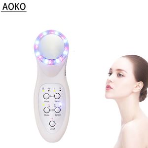 Dispositivos de cuidados faciais AOKO Health Beauty Ultrasonic Pon Therapy Machine Lifting Wrinkle Removal Ultrasound Massager 230609