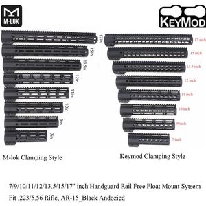 7 9 10 11 12 13 5 15 17 '' cal cal Keymod M-Lok Style Clamping RaildGuard Picatinny System mocowania czarny anoded207b