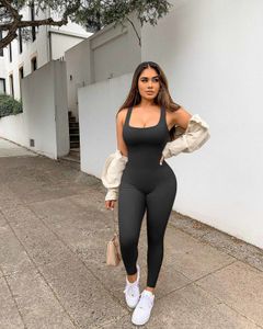 Kobiety Jumpsuits Rompers Spring Summer Slevele Bez rękawów Joga Joga Scossuit Kobieta Duża rozmiar Wysokiej talii ciasne ubrania sportowe dla kobiet 230609