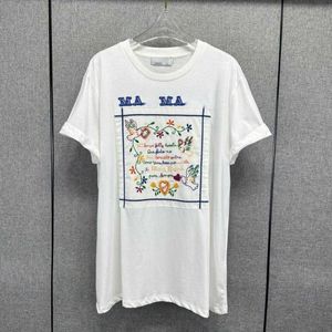 Max Designer T Shirt Yaz Kadınların Üstleri Tee Mektupları Nakış Kısa Kollu Yuvarlak Boyun Kazak Tişörtler Erkek ve Kadın Moda Marka Giysileri