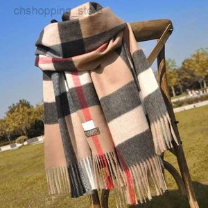 Sciarpa in cashmere firmata Inverno Sciarpa lunga da donna e da uomo Fascia per capelli di qualità Moda stampata a quadri Grandi scialli scozzesijevc