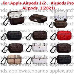 För AirPods Pro 1 2 3 Case Designer AirPods Cases Hörlurtillbehör High End Luxurys Earphone Påsar med nyckelrings headset Apple Airpod 2: a 3: e generationens omslag