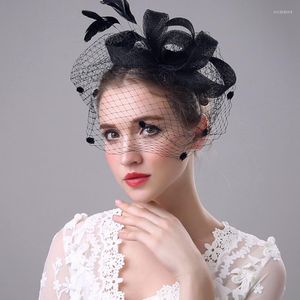 Abbigliamento da palcoscenico Costume Gatsby nero Copricapo Fascia per capelli Accessori per capelli da ballo Anni '20 Cappelli da sposa per cocktail party con grandi flapper