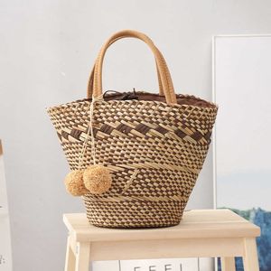 Beach Bags Summer New Japanese Paper Woven Bag Large Capacity Holiday Fashion Portable Vegetable Basket