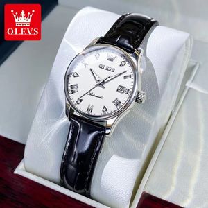 Olevs Watch's Watch w pełni automatyczny multi mechaniczny podwójny kalendarz zegarek dla kobiet 28 mm