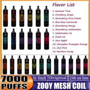 puffbars disposable vapers zooy vape 7000 puff Cartridge 650mAh Battery 13mL PreFilled Pods Stick Style Ecig Portable Vaporizer factory price