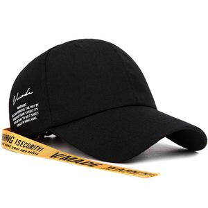 Doleft yeni gelenler uzun kayışlar beyzbol şapkası erkekler ayarlanabilir sokak kıyafeti mektubu snapback kapaklar unisex pamuk sarı kamyoncu şapkası 289d