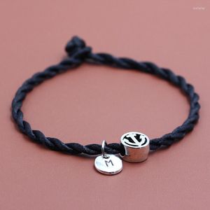 Charm Bracelets Letras A-Z Pingente Âncora Miçangas Fio Vermelho Pulseira Lucky DIY Feito à Mão Corda Feminina Masculina Jóias