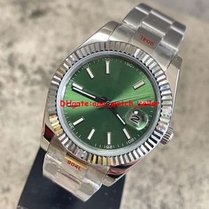 2 estilos U1 versão luxo relógios masculinos 41mm DJ2 126334 moldura canelada mostrador verde menta movimento automático código st9 relógios de pulso esportivos masculinos luminosos de aço inoxidável