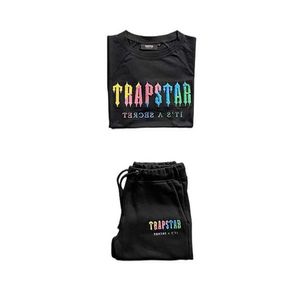 Lüks Tasarımcı İngiltere Londra Trapstar T Shirt Irongate Arch Chenille Kısa Set En Kalite İşlemeli Terzlendirme AB Boyutları XS-XXL D870