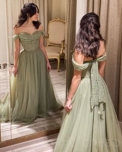 Sage Aso Ebi A Line Prom Dress Sequined Lace Tulle Evening Formal Party Second Reception Birthday Bridesmaid Engagement Gowns Dresses Robe De Soiree ZJ es