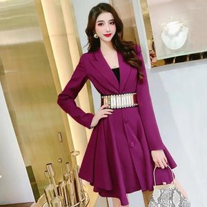 Casual Dresses High-end Celebrity Hepburn Wind Blazer Skirt Spring Autumn Clothes 2023 Female Korean Version Slim Long-Sleeved French Dress