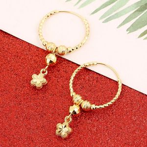 Hoop Ohrringe Gold Farbe Blumen Für Frauen Mädchen Großhandel Schmuck Afrika Ohrring Arabische Geschenke